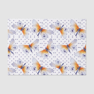 Kleurrijke Vlinders Blauwe Polka stippen Tissuepapier