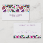 Kleurrijke vlinders bloemen patroon visitekaartje (Voorkant / Achterkant)