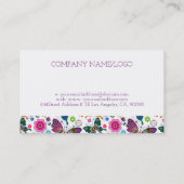 Kleurrijke vlinders bloemen patroon visitekaartje (Achterkant)