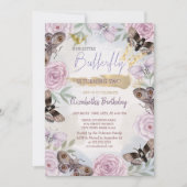 Kleurrijke vlinders bloemen verjaardag kaart (Voorkant)