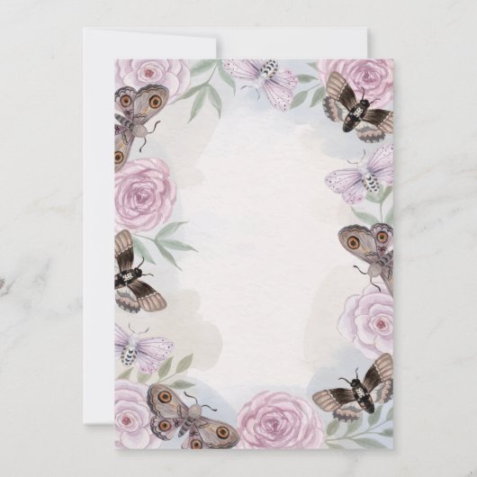 Kleurrijke vlinders bloemen verjaardag kaart (Achterkant)