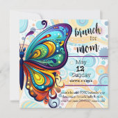 Kleurrijke vlinders | Brunch voor mama Kaart (Voorkant)