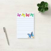 Kleurrijke vlinders & confetti op lichtblauw post-it® notes (Kantoor)