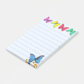 Kleurrijke vlinders & confetti op lichtblauw post-it® notes (Schuin)