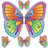 Kleurrijke Vlinders Custom-Cut Vinyl Sticker (Voorkant)
