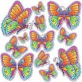 Kleurrijke Vlinders Custom-Cut Vinyl Sticker (Voorkant)