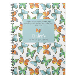 Kleurrijke vlinders Custom Prayer Journal Notitieboek