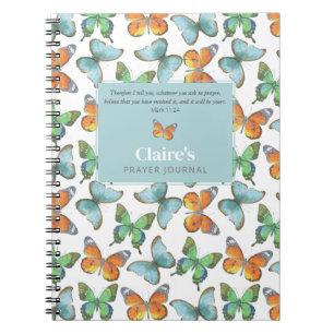 Kleurrijke vlinders Custom Prayer Journal Notitieboek