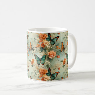 Kleurrijke  Vlinders en Bloemen (10) Koffiemok