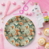 Kleurrijke Vlinders en Bloemen (10) Papieren Bordje (Feest)