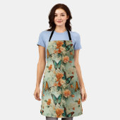 Kleurrijke  Vlinders en Bloemen (10) Schort (Gedragen)