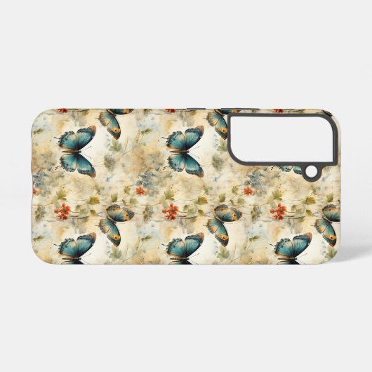 Kleurrijke  Vlinders en Bloemen (11) Samsung Galaxy Hoesje (Achterkant horizontaal)