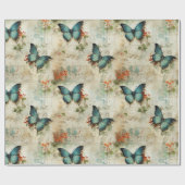 Kleurrijke  Vlinders en Bloemen (12) Cadeaupapier (Vlak)