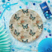 Kleurrijke  Vlinders en Bloemen (12) Papieren Bordje (Feest)