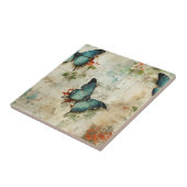 Kleurrijke  Vlinders en Bloemen (12) Tegeltje (Zijkant)