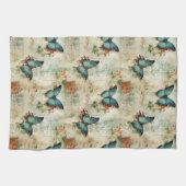 Kleurrijke  Vlinders en Bloemen (12) Theedoek (Horizontaal)