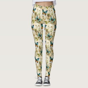 Kleurrijke  Vlinders en Bloemen (1) Leggings