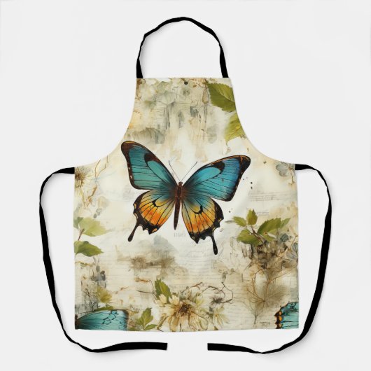 Kleurrijke Vlinders en Bloemen (1) Schort (Voorkant)