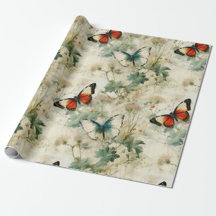 Kleurrijke Vlinders en Bloemen (2) Cadeaupapier