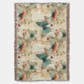 Kleurrijke  Vlinders en Bloemen (3) Deken (Voorkant Verticaal)