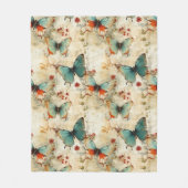 Kleurrijke  Vlinders en Bloemen (3) Fleece Deken (Voorkant)