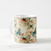 Kleurrijke Vlinders en Bloemen (3) Koffiemok (Voorkant links)