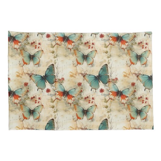 Kleurrijke  Vlinders en Bloemen (3) Kussensloop (Achterkant-Rechts)