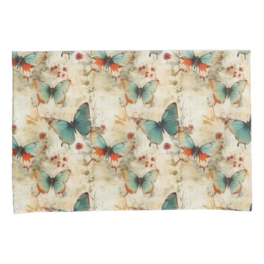 Kleurrijke  Vlinders en Bloemen (3) Kussensloop (Voorkant-Rechts)