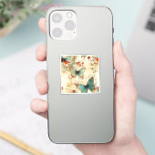 Kleurrijke Vlinders en Bloemen (3) Sticker (Telefoon)