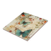 Kleurrijke  Vlinders en Bloemen (3) Tegeltje (Zijkant)