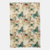 Kleurrijke  Vlinders en Bloemen (3) Theedoek (Verticaal)