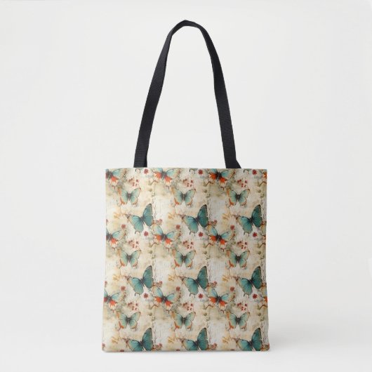 Kleurrijke Vlinders en Bloemen (3) Tote Bag (Voorkant)
