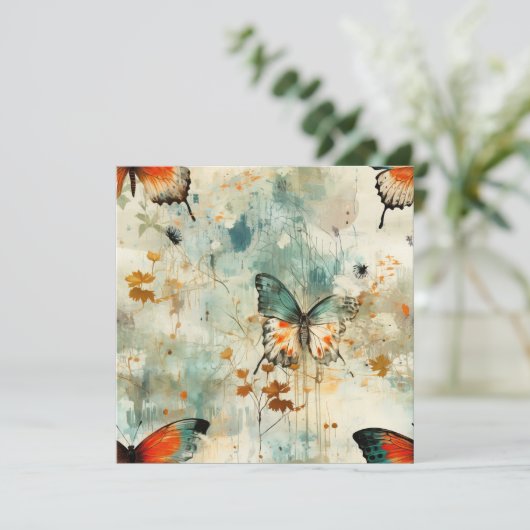 Kleurrijke Vlinders en Bloemen (4) (Staand voorkant)