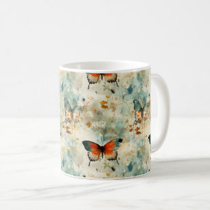 Kleurrijke  Vlinders en Bloemen (4) Koffiemok