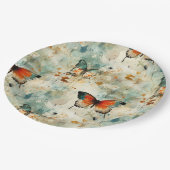 Kleurrijke  Vlinders en Bloemen (4) Papieren Bordje (Gekanteld)