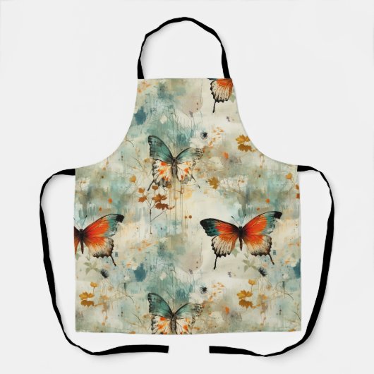 Kleurrijke Vlinders en Bloemen (4) Schort (Voorkant)