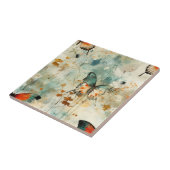 Kleurrijke  Vlinders en Bloemen (4) Tegeltje (Zijkant)