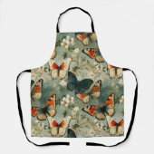Kleurrijke  Vlinders en Bloemen (5) Schort (Voorkant)