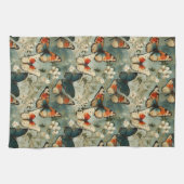 Kleurrijke  Vlinders en Bloemen (5) Theedoek (Horizontaal)