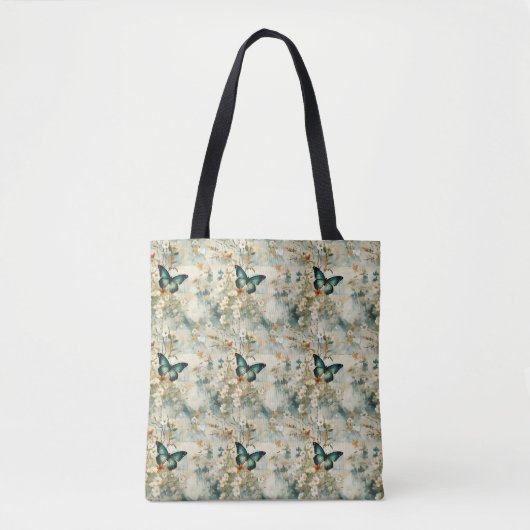 Kleurrijke  Vlinders en Bloemen (6) Tote Bag (Voorkant)