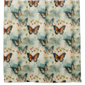 Kleurrijke Vlinders en Bloemen (7) Douchegordijn (Voorkant)