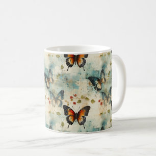 Kleurrijke  Vlinders en Bloemen (7) Koffiemok