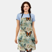Kleurrijke  Vlinders en Bloemen (7) Schort (Gedragen)