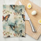 Kleurrijke Vlinders en Bloemen (7) Theedoek (Quarter Fold)