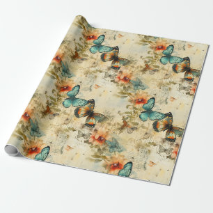 Kleurrijke Vlinders en Bloemen (8) Cadeaupapier