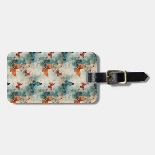 Kleurrijke  Vlinders en Bloemen (9) Bagagelabel (Voorkant horizontaal)