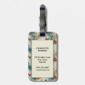 Kleurrijke  Vlinders en Bloemen (9) Bagagelabel (Achterkant verticaal)