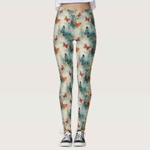 Kleurrijke Vlinders en Bloemen (9) Leggings