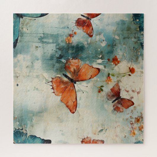 Kleurrijke Vlinders en Bloemen (9) Legpuzzel (Horizontaal)