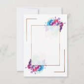 Kleurrijke vlinders en Floral/Gold Trim Bedankkaart (Achterkant)